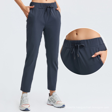 Quick Drying Jogger Pants Women Lightweight Sweatpants Drawstring Elastic Waistband Plain Sweatpants